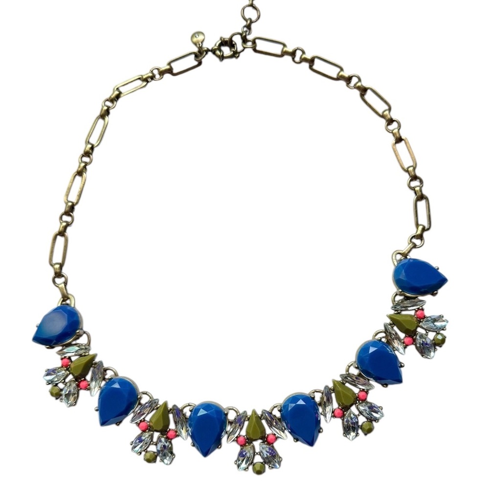 JCrew Elegant Blue and Gold Necklace